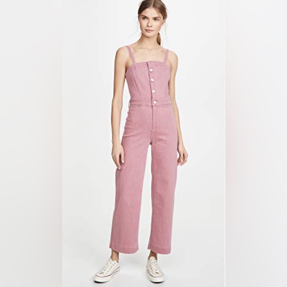 Anthropologie PAIGE Women's Anessa Culotte Jumpsuit, Pink/Rose (Raspberry)